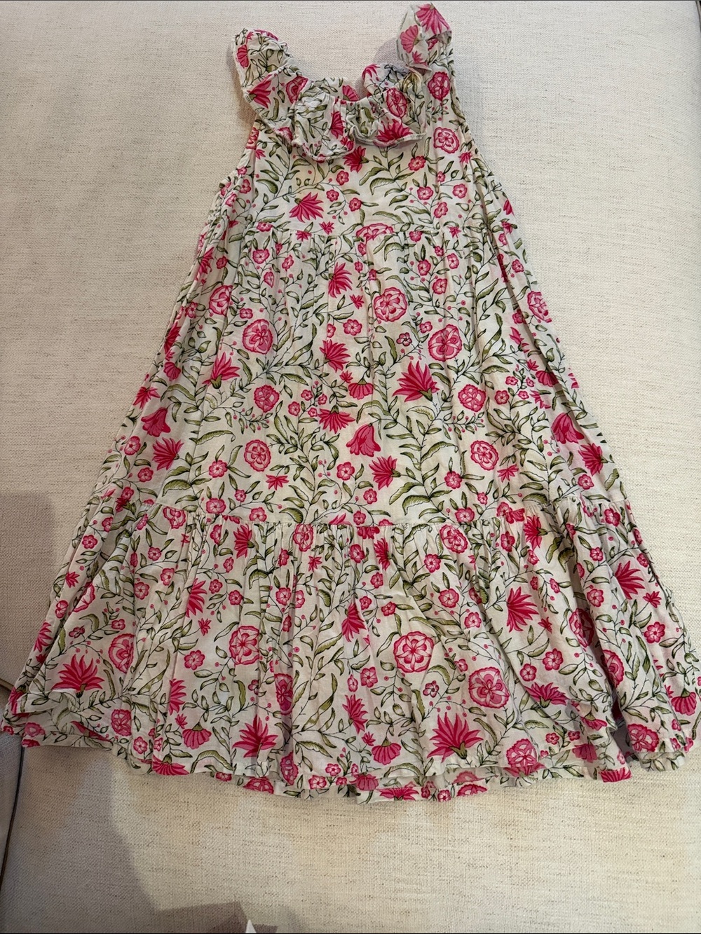 Girl's Floral Ruffle Hem dress by Ro's Garden